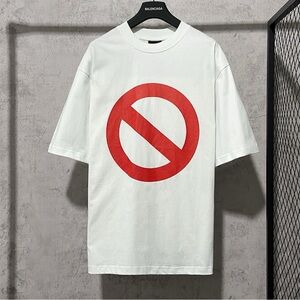 Balenciaga White T-Shirt with Red Graphic